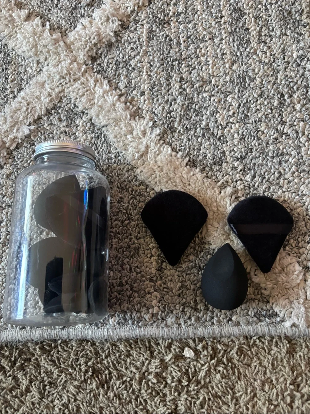 Black Makeup Sponge and Precision Applicator Set - Unbranded